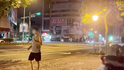 Asian twink risky jerk off in public!