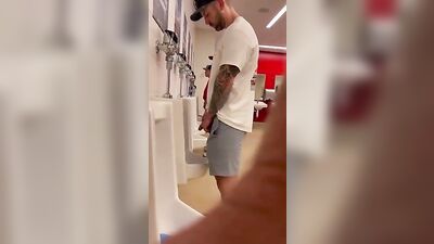 Golden Shower Bro: Public Outdoor Voyeur Spy Urinal Piss Amateur Fetish