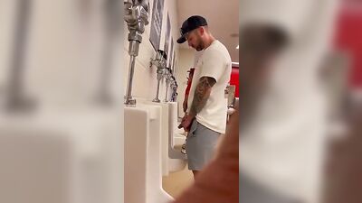 Golden Shower Bro: Public Outdoor Voyeur Spy Urinal Piss Amateur Fetish