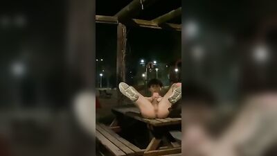 Tatted Royces Family Park Jack-Off Delight!