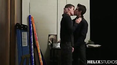 Twinks in the Gallery - Office Oral Cum Shots Gay Porn Video