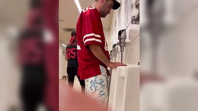 Urinal Outing: Twitching Amateur Bro Gets Caught in the Act!
