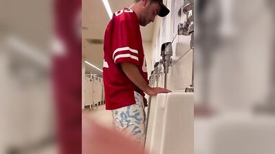 Urinal Outing: Twitching Amateur Bro Gets Caught in the Act!