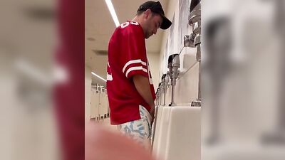 Urinal Outing: Twitching Amateur Bro Gets Caught in the Act!
