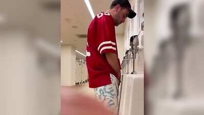 Urinal Outing: Twitching Amateur Bro Gets Caught in the Act!
