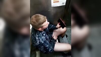 Gay Studs in the Toilet - Amateur Voyeur Porn