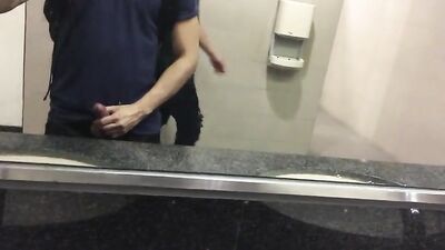 Public Toilet Mirror Jerk Off Exposed - [T30]-[02]