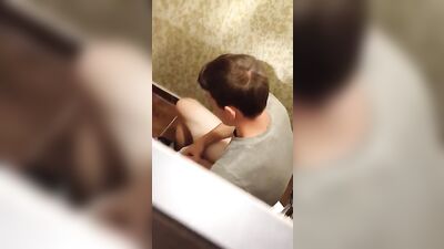Golden Shower Twink! Caught Jizzing in the Bathroom