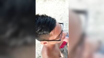 Gay Asian in Glasses Sucks Cock until it Cums 243: Amature Asian Cum Shots Oral Porn Delight!