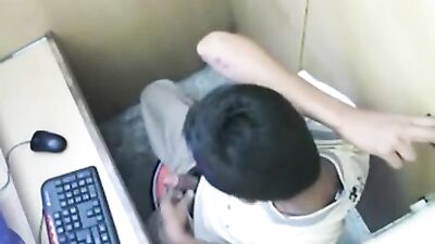 Gay Cyber Cafe Fun: Amateur Solo Porn Adventures