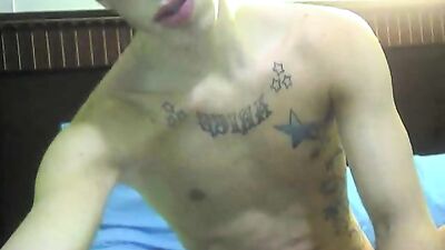 Gangbanged Tattoo Guy Cums Hard!