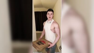 Pizza Slut Returns with More Pizza Fetish Oral Action and Big Cocks!