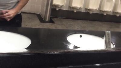 Public Bathroom Mirror Jerk Off: The Ultimate Gay Porn Experience!