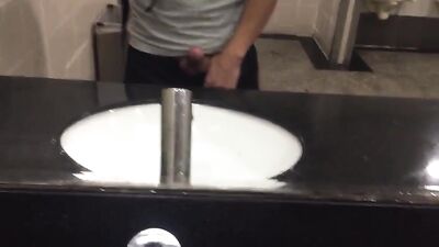 Public Bathroom Mirror Jerk Off: The Ultimate Gay Porn Experience!