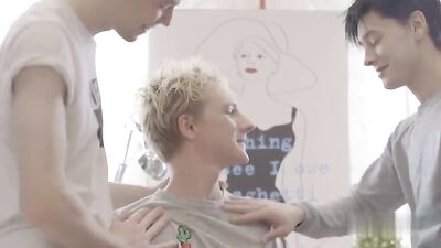 Euro Spitroasted: Cute Blond Bareback Creampie!