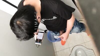 Toilet Cummer #2: Asian Big Boy in the Cubicle!