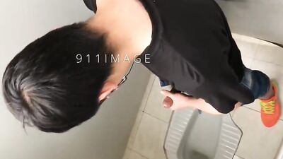 Toilet Cummer #2: Asian Big Boy in the Cubicle!
