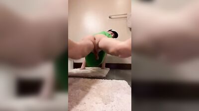 Gooner in the Bathroom Spread Open - Ass Action