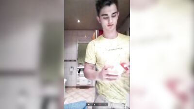 Skyping Bathroom Wanks - Twink Fun!