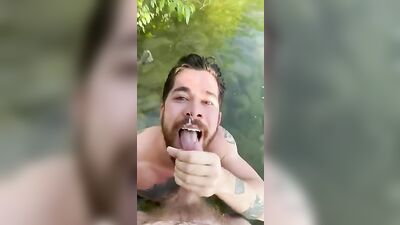 Public Cum Show: Oral Exposure on the Riverbank