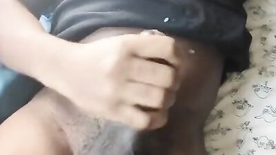 Shaved Black Gay Cums Again: Handjob Solo Amateur Black Cum Shots