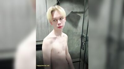 Cute twink shows his hung cock porn