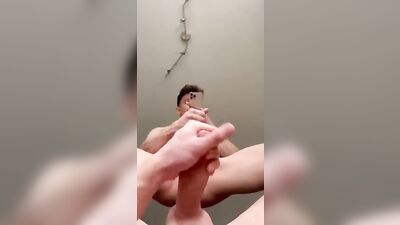 Selfie Cumming Twink: Mirror Cumshots & Solo Handjobs