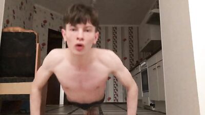 Gay Porn: Young European TEEN BOY Dominant Naked Gymnastics Boss