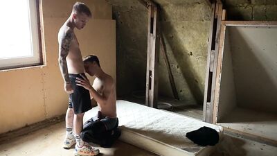 two twinks fuck in an abandoned building