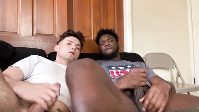 Jocks Jerk Off Together And Bust Their Loads To Porn