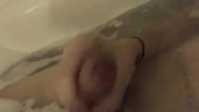 young russian gay fingering his fat dick in the bathroom