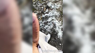 I say “go on just stick it in a bit” and he wets up the end of his HUGE dick then pokes it in