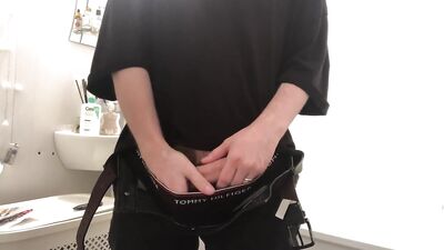 Russian young guy Kirill plays with his dick