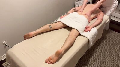 Horny construction guy tryed to seduce a young masseur during massage and succeed.