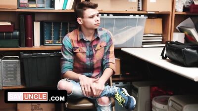 Shoplifting Twink Dominated by Kinky Mall Security Guard