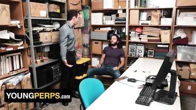 Security Guard Greg McKeon Makes Hunk Thief Cum While He Drills Him On The Desk - Young Perps