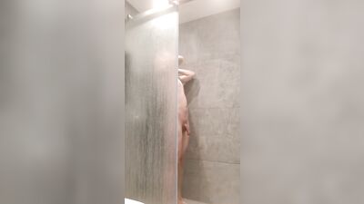 Hot guy takes a shower and enjoys his dick