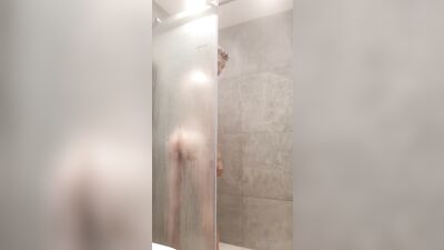 Hot guy takes a shower and enjoys his dick