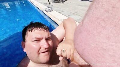 SUCKING COCK IN THE PUBLIC SWIMMING POOL!