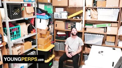 Black Officer Mike Maverick Covers Thief Jesse Prather's Balls With Sticky Cumshot - Young Perps