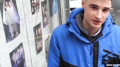 CZECH HUNTER - Amateur Dude Takes Raw Cock Up His Virgin Ass For Extra Cash