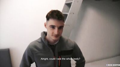 CZECH HUNTER - Amateur Dude Takes Raw Cock Up His Virgin Ass For Extra Cash