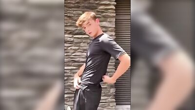 Hot Sports Equipment Cum Shots: Teasing on the Porch!