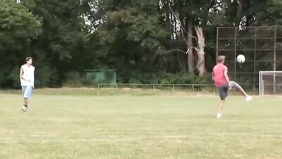 Gay Footballers After Show - Oral Action and Cum Shots!