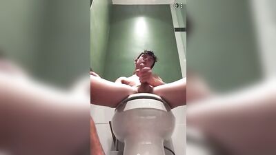 Gay Porn Toilet Jack-Off: Benji Jerks and Cums Hard