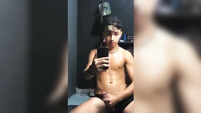 Rickie Beats his Beat Up Uncut Cock