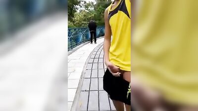 Gay Porn Video: Risky Outdoor Jerk Off!