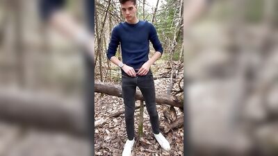 JO Bro Cum Shots Public Outside Skinny Amateur Solo Hung College Big Dick Feet!