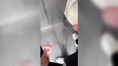 Cumming in the Mens Room Twink Porn: A Gay Amature Handjob Cumshots Experience
