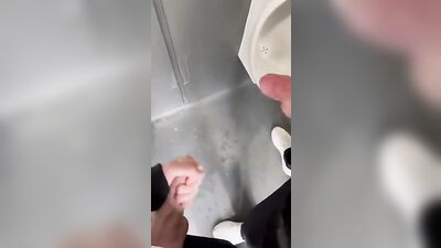 Cumming in the Mens Room Twink Porn: A Gay Amature Handjob Cumshots Experience